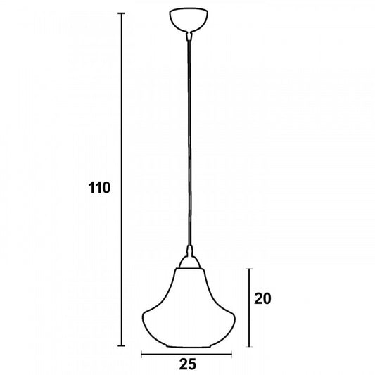Φωτιστικό Μονόφωτο Γυαλί Φιμέ E27 Φ25