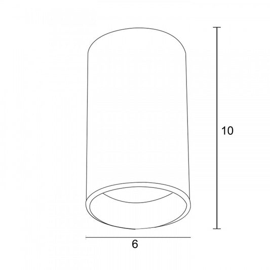 Φωτιστικό Μονόφωτο Οροφής Αλουμίνιο Στρογγυλό Λευκό GU10 Φ6