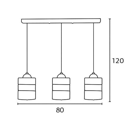 Φωτιστικό Πολύφωτο 3φ Μέταλλο Μαύρο/Γυαλί Ε27