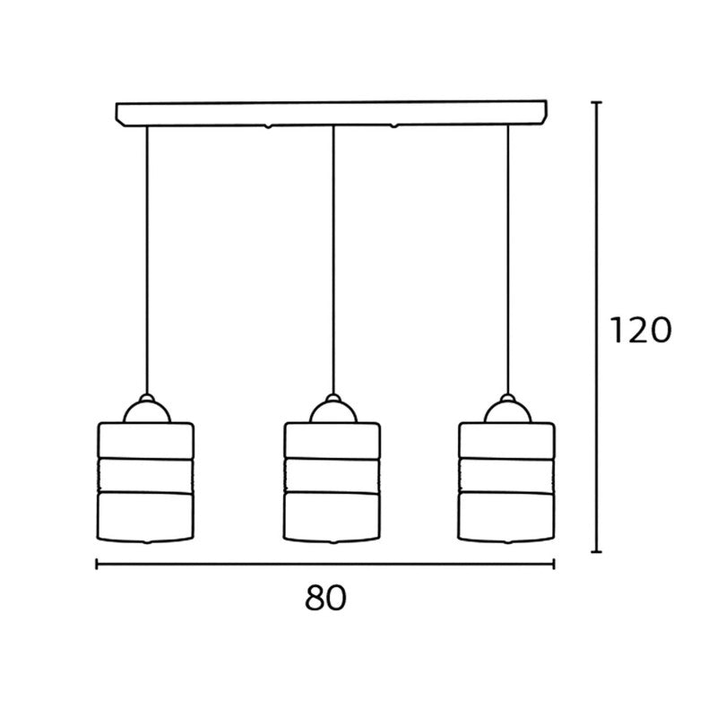 Φωτιστικό Πολύφωτο 3φ Μέταλλο Μαύρο/Γυαλί Ε27