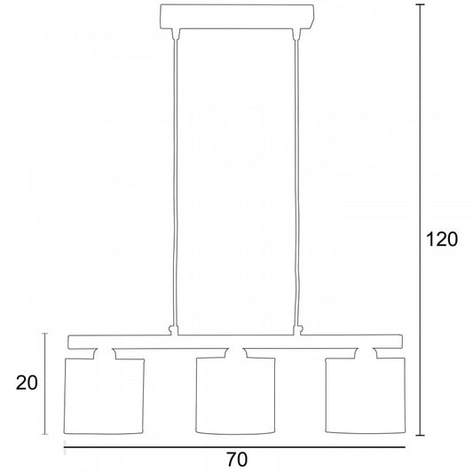 Φωτιστικό Πολύφωτο 3φ Μέταλλο/Αμπαζούρ Λευκό Ε27