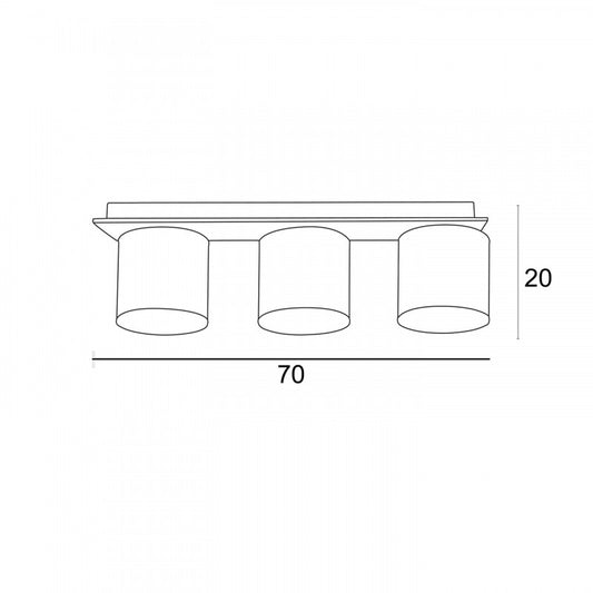 Φωτιστικό Οροφής 3φ Ξύλο/Αμπαζούρ Μόκα Ε27