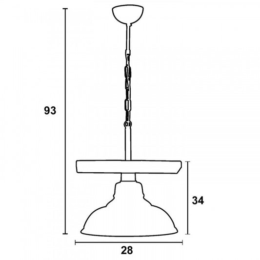 Φωτιστικό Μονόφωτο Ξύλο/Γυαλί/Μέταλλο Σκουριά Ε27 Φ28