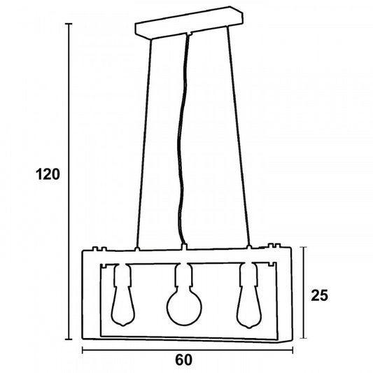 Φωτιστικό Πολύφωτο 3φ Ξύλο/Μέταλλο Σκουριά/Πατίνα Χρυσή Ε27