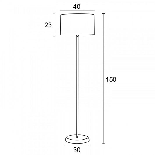 Φωτιστικό Δαπέδου Μέταλλο/Αμπαζούρ Λευκό/Γκρι Ε27