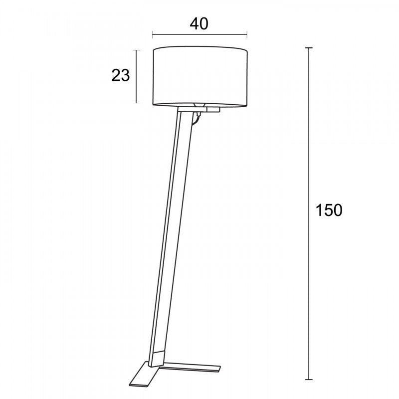 Φωτιστικό Δαπέδου Ξύλο/Αμπαζούρ Γκρι Ε27