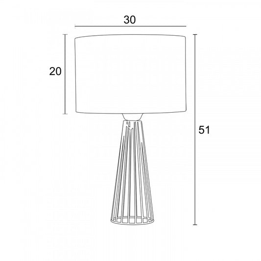 Επιτραπέζια Λάμπα Μέταλλο Μαύρο Αμπαζούρ Μόκα Ε27