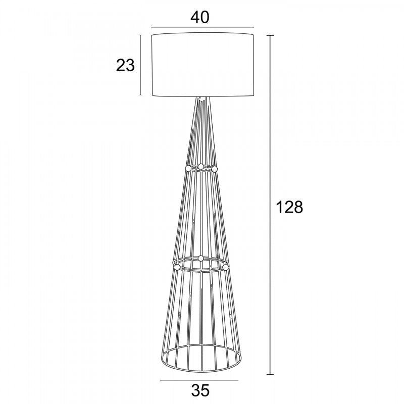 Φωτιστικό Δαπέδου Μέταλλο Μαύρο Αμπαζούρ Γκρι Ε27