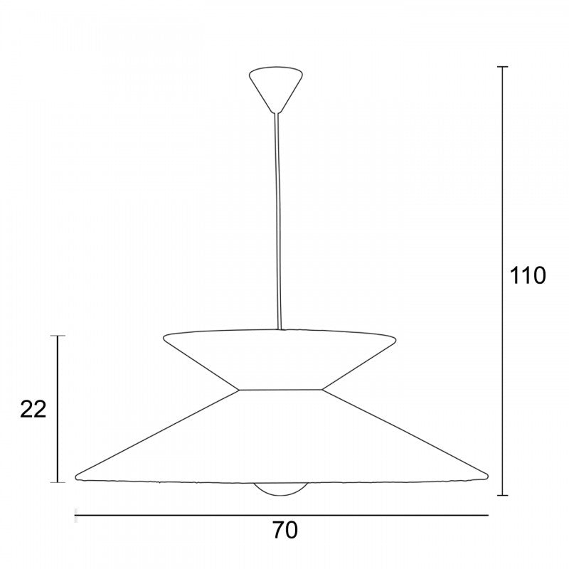 Φωτιστικό Μονόφωτο Σχοινί Natural/Μαύρο Ε27 Φ70