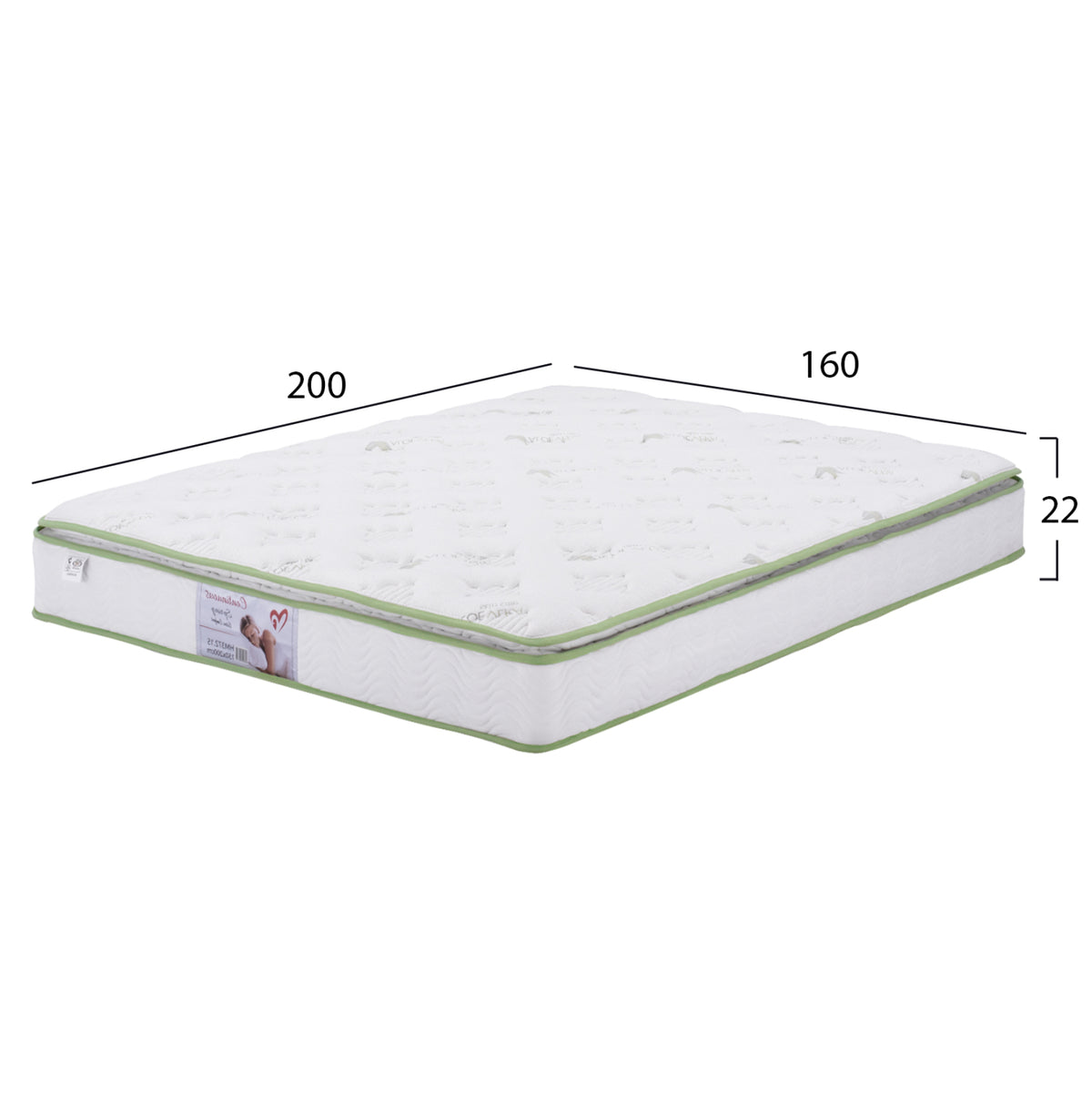 ΣΤΡΩΜΑ CONTINUOUS SPRING ΑΝΩΣΤΡΩΜΑ ALOE VERA ΜΟΝΗΣ ΟΨΗΣ 160x200εκ
