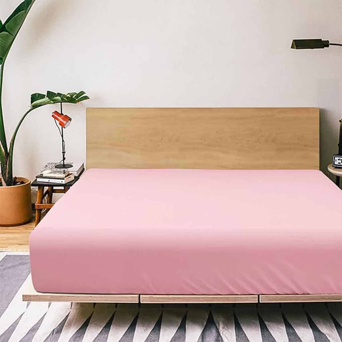 Σεντόνι με Λάστιχο 160x200+40εκ Dusty Rose