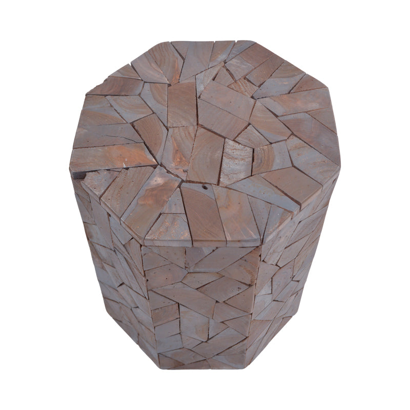 Σκαμπό Sity Γκρι Wash Μασίφ Ξύλο Suar Φ32x40