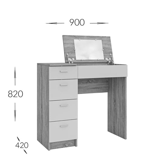 Τουαλέτα Tab Χρυσό Δρυς-Γραφίτη 90x42x82-110