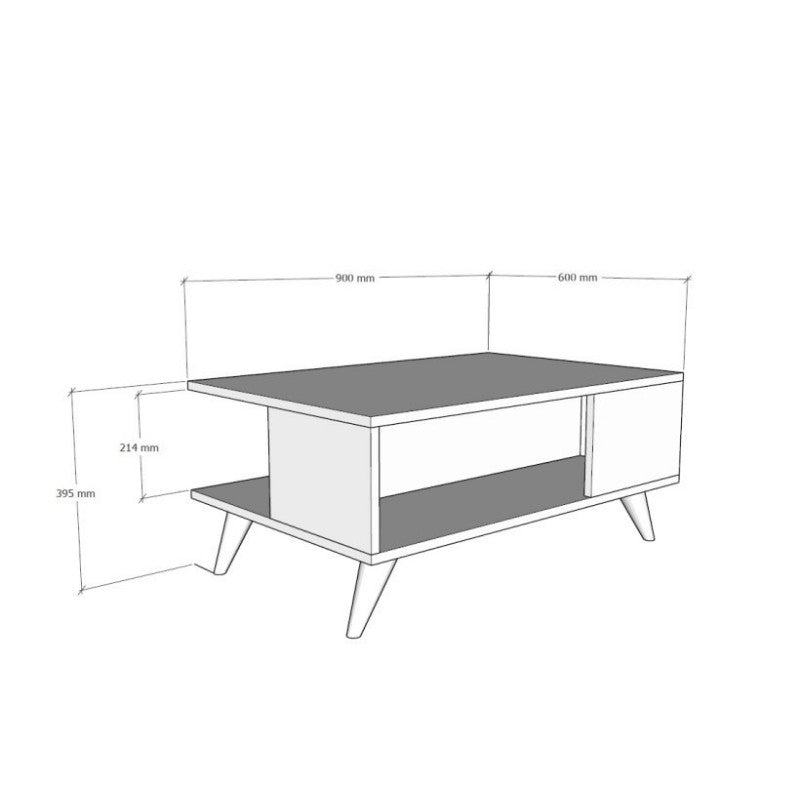 Τραπεζάκι Σαλονιού Yuka Χρώμα Travertine 90x60x39,5