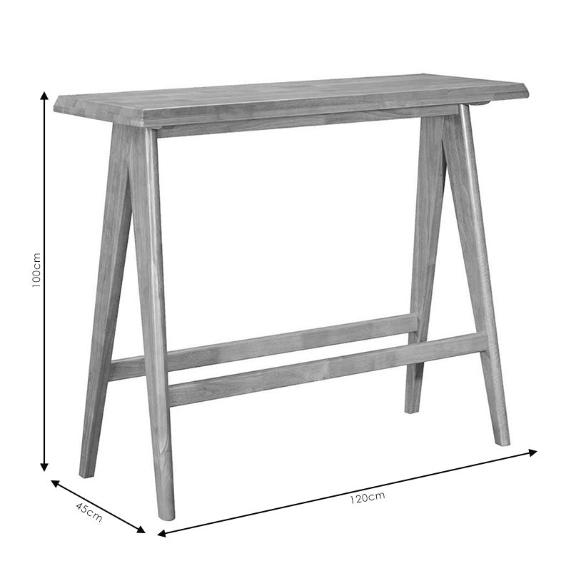 Τραπέζι Bar Winslow Ξύλο Rubberwood Ανοικτό Καρυδί 120x45x100