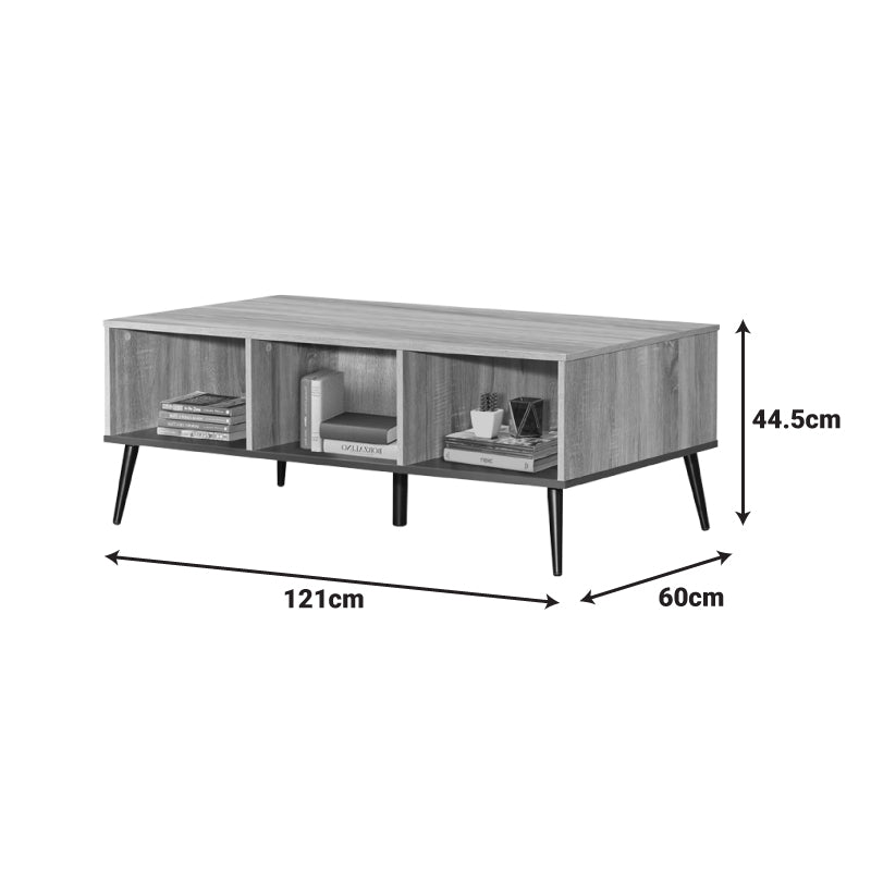 Τραπέζι Σαλονιού Zezan σε Sonoma-Ανθρακί Απόχρωση 121x60x44.5