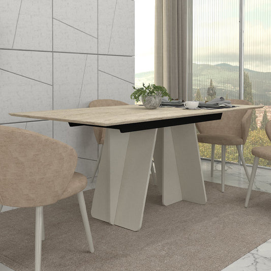 Τραπέζι Sevilla Χρώμα Sandstone - Travertine 180x90x75