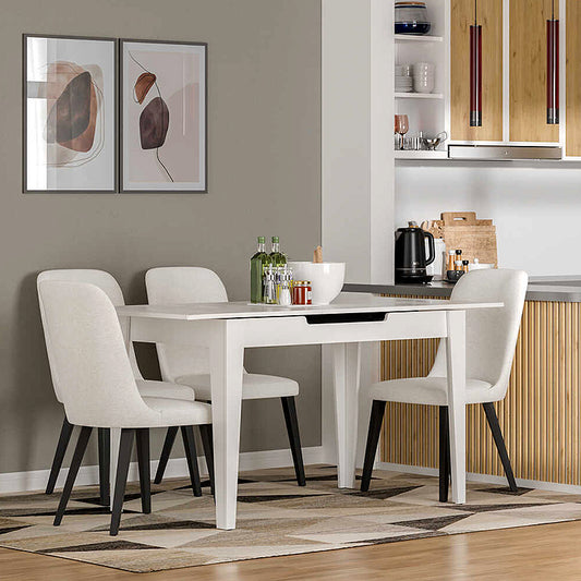 Τραπέζι Trendline Επεκτεινόμενο Χρώμα Λευκό 120/150x70x75