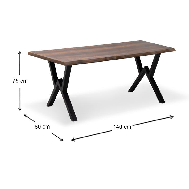 Τραπέζι Walter MDF - Μεταλλικό Χρώμα Καρυδί 140x80x75