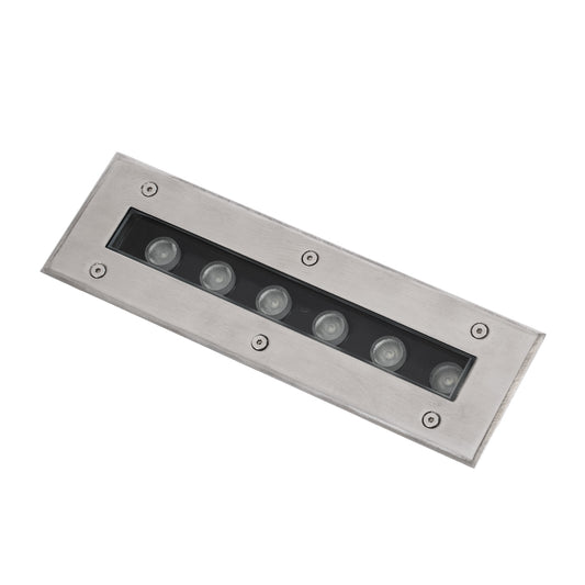 UNDERGROUND-REMVI 90191 Χωνευτό Φωτιστικό Wall Washer Δαπέδου LED 9W 765lm 10° DC 24V Αδιάβροχο IP68 L30 x W9 x H8.5cm RGBW DMX512 - Ανοξείδωτο Ατσάλι
