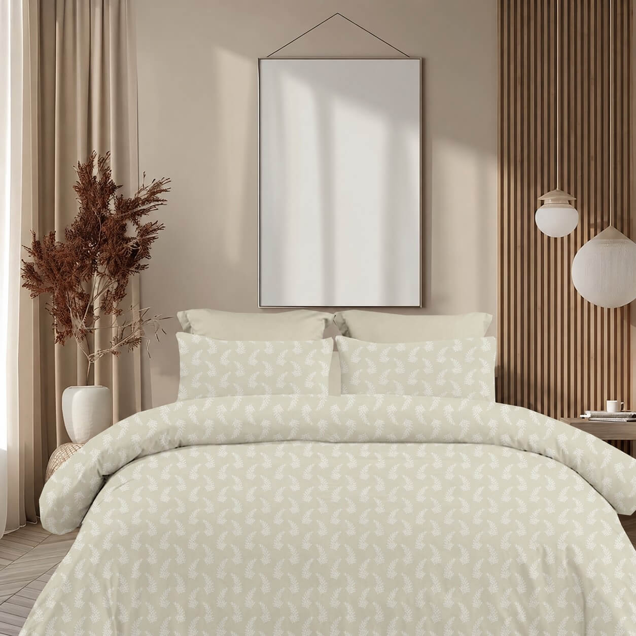 Σεντόνια Υπέρδιπλα Σετ 2 x 2.45x2.60εκ + 2 x 52x72εκ Vivian Beige