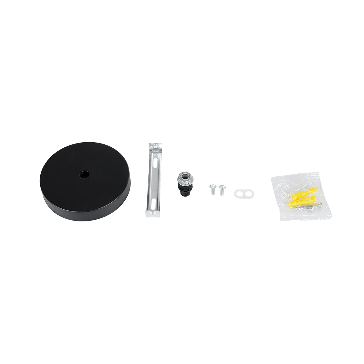 WALLBASE 77501 Μεταλλική Ροζέτα για Κρέμαση 1 Φωτιστικού - Μαύρο - Μ10 x Π10 x Υ2