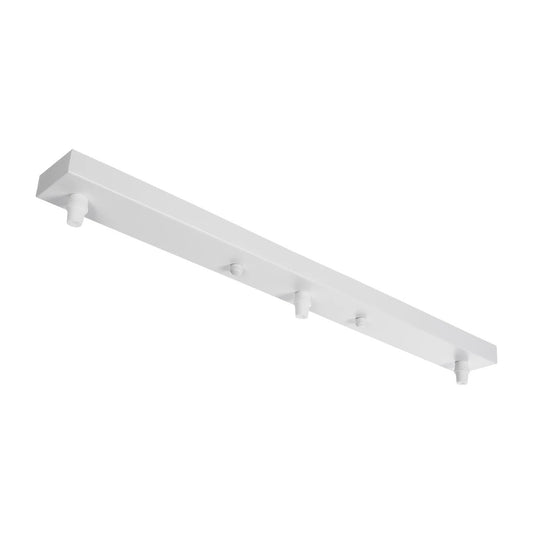 WALLBASE 77522 Γραμμική Μεταλλική Ροζέτα για Κρέμαση 3 Φωτιστικών - Λευκό - Μ50 x Π5 x Υ2