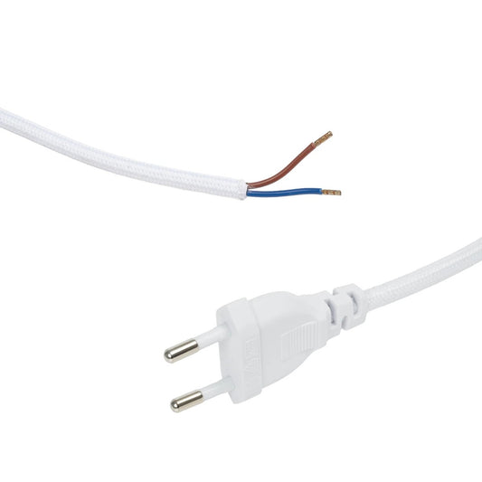 WHIP 77671 Μοντέρνο DIY Υφασμάτινο Καλώδιο με Διακόπτη On/Off AC 220-240V IP20 - Λευκό - Μ150 x Π2.7 x Υ1.9