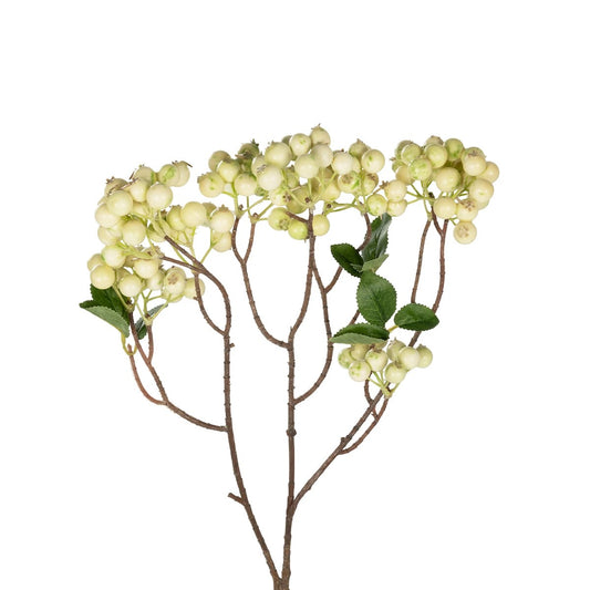 WHITE BERRIES FRUIT BRANCH 21446 Τεχνητό Διακοσμητικό Κλαδί Λευκό Γκί Y71cm