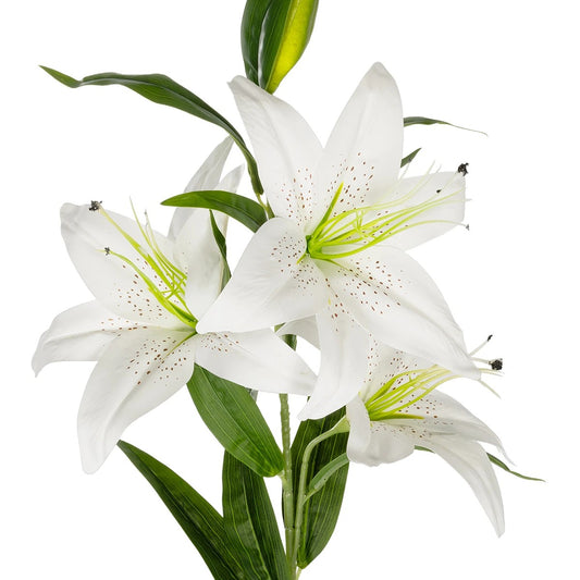 WHITE LILY BRANCH 21312 Τεχνητό Διακοσμητικό Κλαδί Λευκό Κρίνο Y95cm
