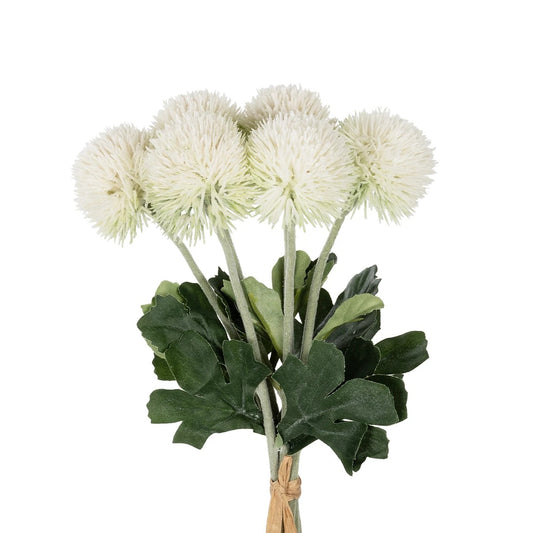 WHITE ONIONBALL BOUQET 21371 Τεχνητό Διακοσμητικό OnionBall Μπουκέτο Y39cm