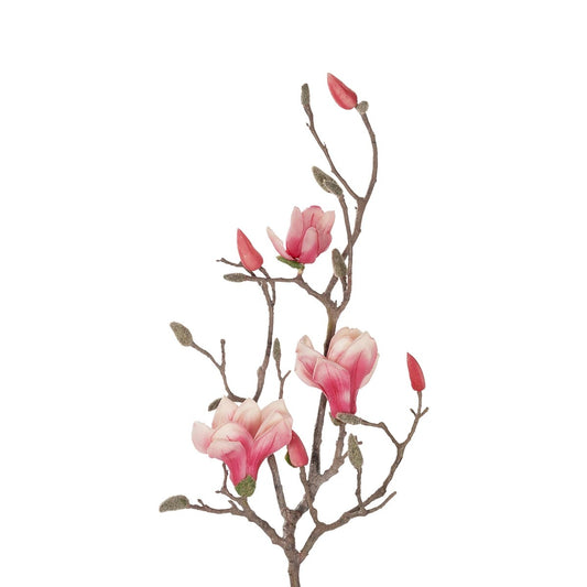WHITE - PINK MAGNOLIA 21416 Τεχνητό Διακοσμητικό Κλαδί Ροζ Μανόλια Μ30 x Π13 x Υ110