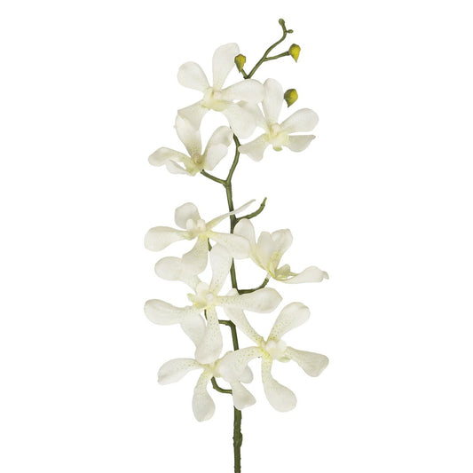 WHITE VANDA ORCHID BRANCH 21409 Τεχνητό Διακοσμητικό Κλαδί Λευκή Ορχιδέα Y82cm