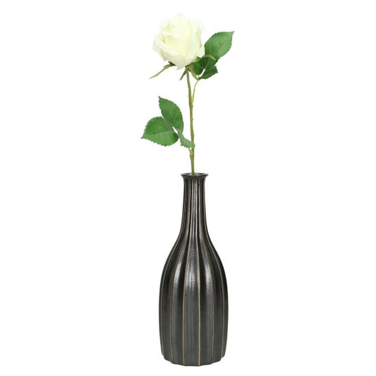 Βάζο Κεραμικό Μαύρο/Εκρού 12x12x30