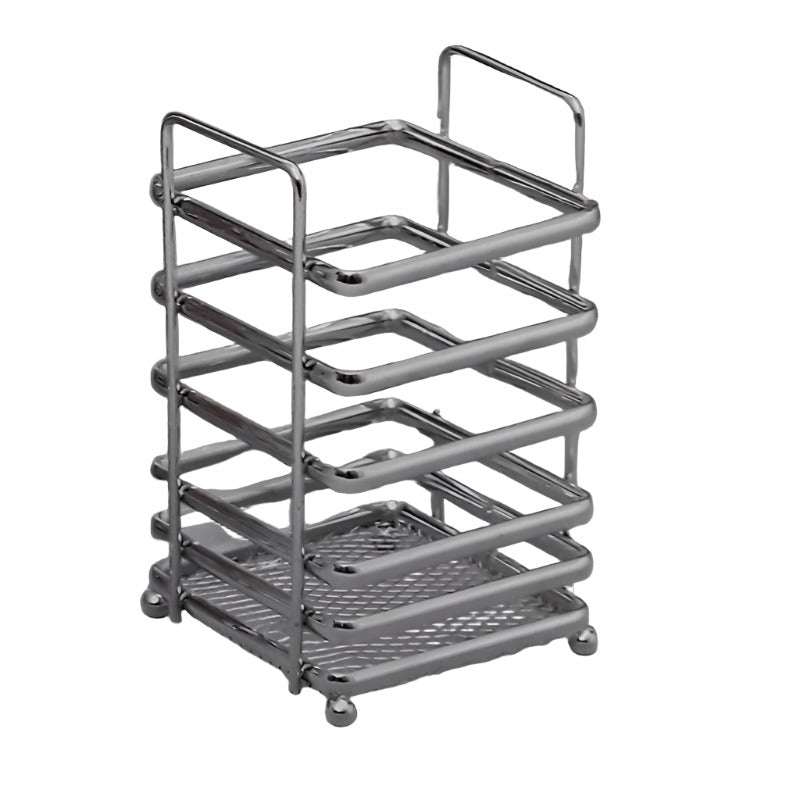 Κουταλοθήκη Μεταλλική Ασημί 9x7x16