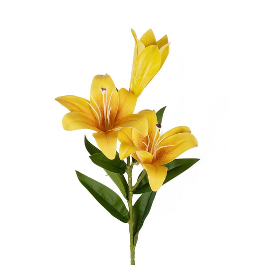 YELLOW LILY BRANCH 21311 Τεχνητό Διακοσμητικό Κλαδί Κίτρινο Κρίνο Y72cm