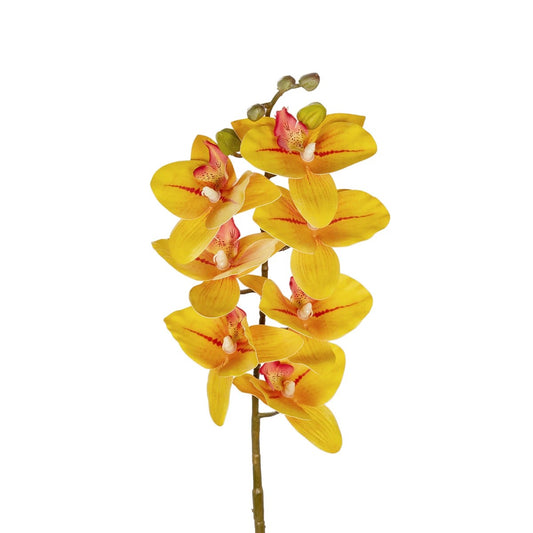YELLOW RED ORCHID BRANCH 21410 Τεχνητό Διακοσμητικό Κλαδί Κίτρινη Ορχιδέα Y70cm