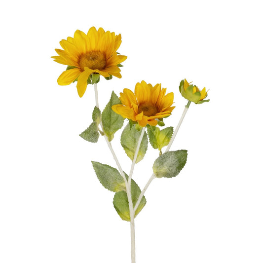 YELLOW SUNFLOWER BRANCH 21384 Τεχνητό Διακοσμητικό Κλαδί Ηλιοτρόπιο Κίτρινο Y64cm