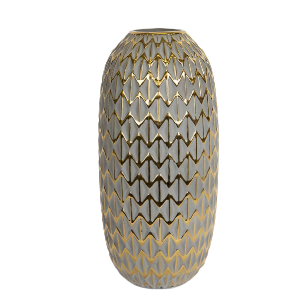 ΒΑΖΟ ΚΕΡΑΜΙΚΟ ΓΚΡΙ & ΧΡΥΣΟ 16x16x33