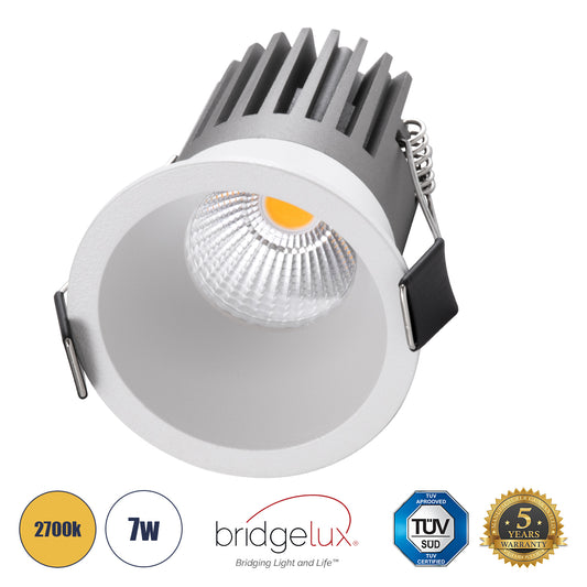 MICRO-B 60243 Χωνευτό LED Spot Downlight TrimLess Φ6cm 7W 875lm 38° AC 220-240V IP20 Φ6 x Υ7.8cm - Στρόγγυλο - Λευκό - Θερμό Λευκό 2700K - Bridgelux COB