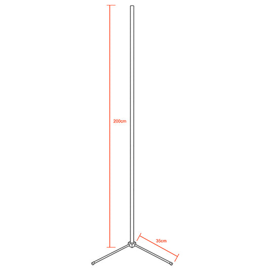 Μοντέρνο Minimal Επιδαπέδιο Μαύρο Φωτιστικό 200εκ LED 32 Watt με Ασύρματο Χειριστήριο Αφής 2.4G RF & Dimmer CCT - Ψυχρό - Ημέρας - Θερμό ALIEN Design GLOBO-200-10