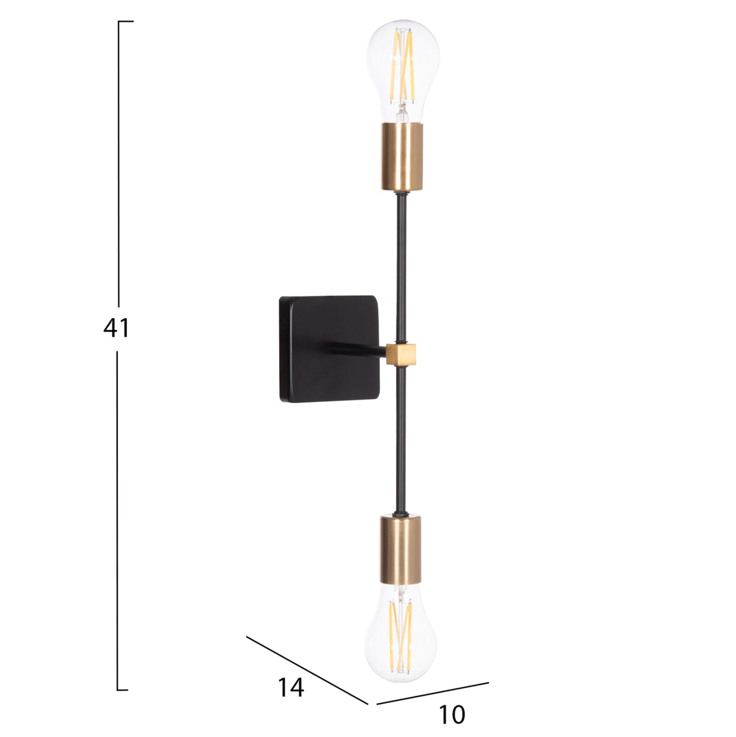 ΑΠΛΙΚΑ ΤΟΙΧΟΥ SABER2 ΜΕΤΑΛΛΟ ΣΕ ΜΑΥΡΟ & ΧΡΥΣΟ 10x14x41