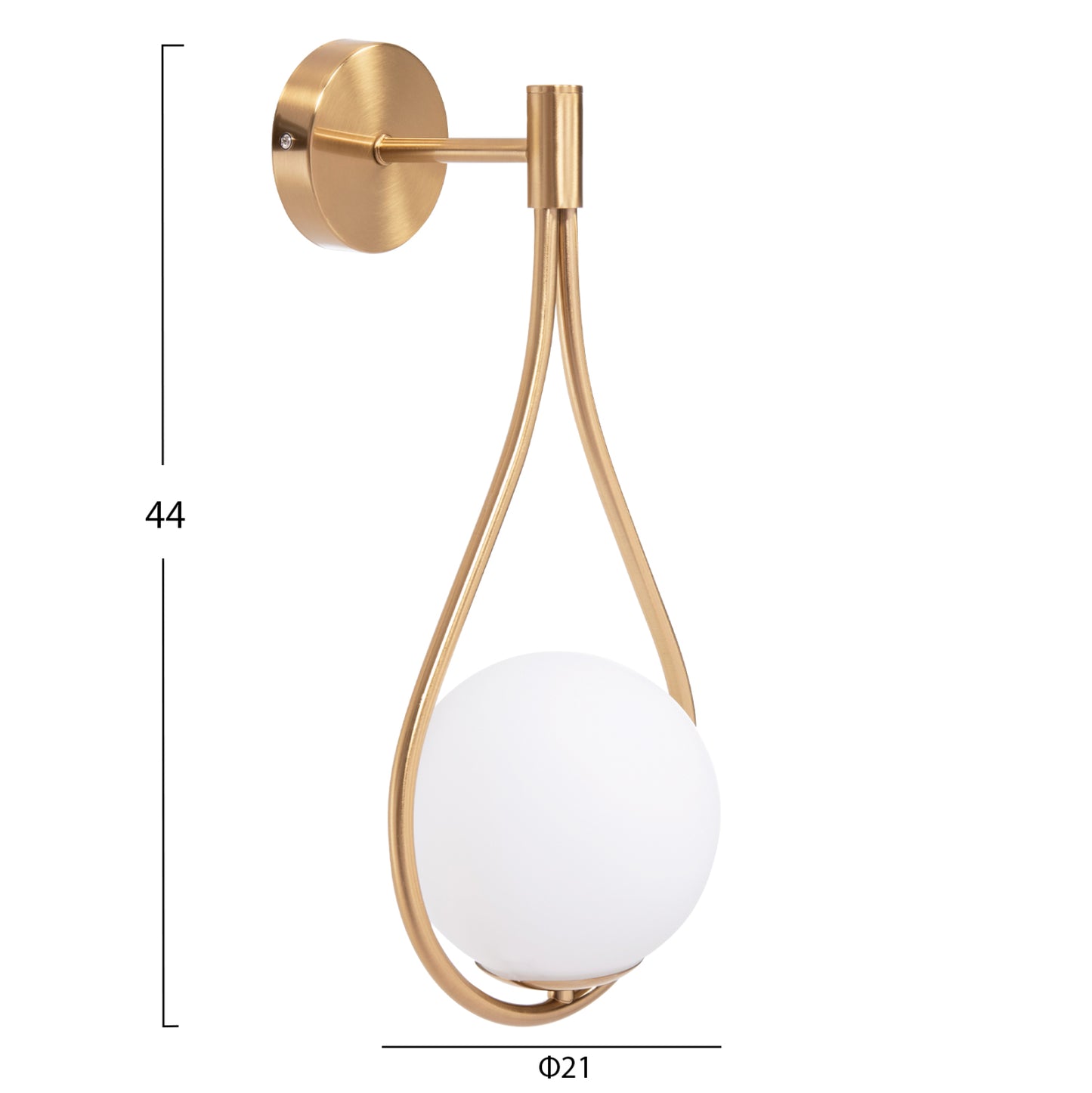 ΑΠΛΙΚΑ ΤΟΙΧΟΥ BAIS ΧΡΥΣΟ ΜΕ ΓΥΑΛΙΝΟ ΓΛΟΜΠΟ 21x21x44