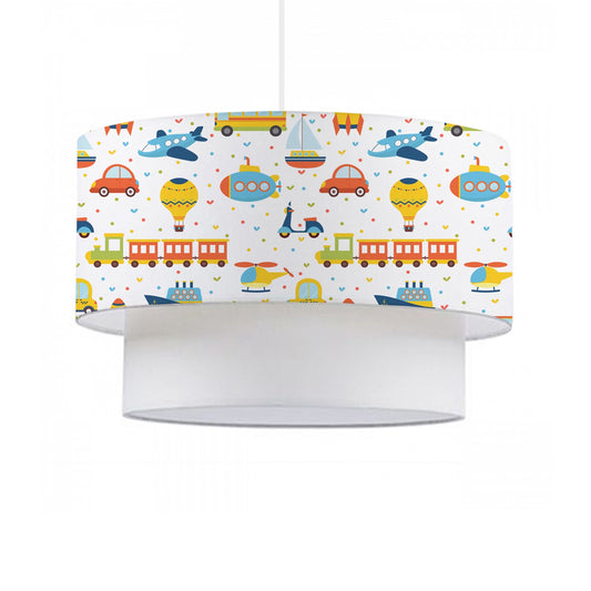 TRAIN 204-0009 Παιδικό Κρεμαστό Φωτιστικό Φιγούρα Μονόφωτο 1 x E27 IP20 Λευκό Ύφασμα - Μ30 x Π30 x Υ70cm