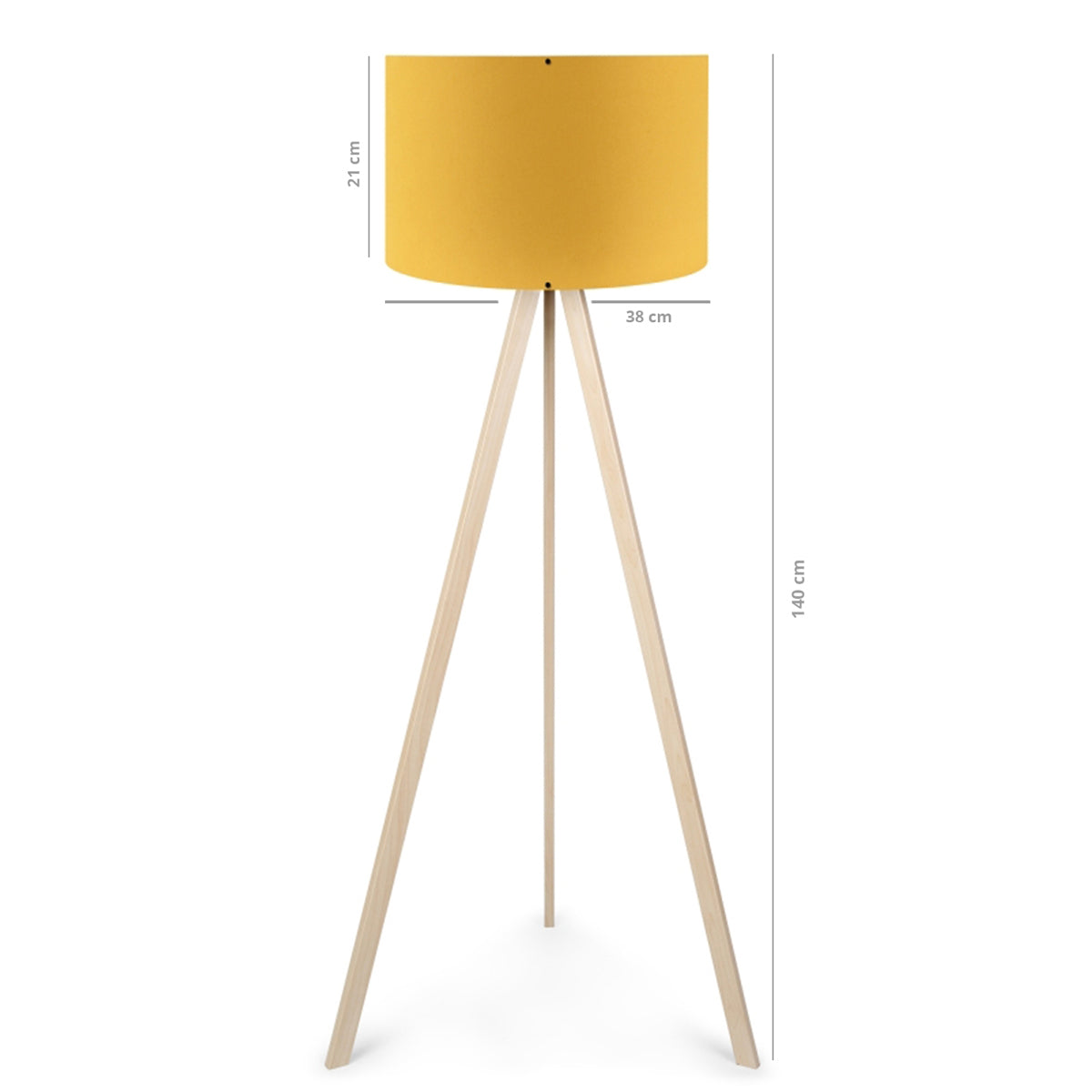 SAGA 204-0045 Μοντέρνο Eπιδαπέδιο Φωτιστικό Μονόφωτο 1 x E27 IP20 Μπεζ Ξύλο με Κίτρινο Ύφασμα - Μ38 x Π38 x Υ140