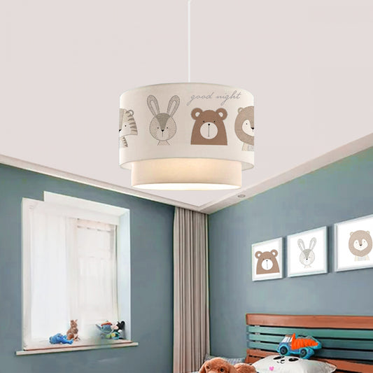 BEAR 204-0003 Παιδικό Κρεμαστό Φωτιστικό Φιγούρα Μονόφωτο 1 x E27 IP20 Λευκό Ύφασμα - Μ30 x Π30 x Υ70cm