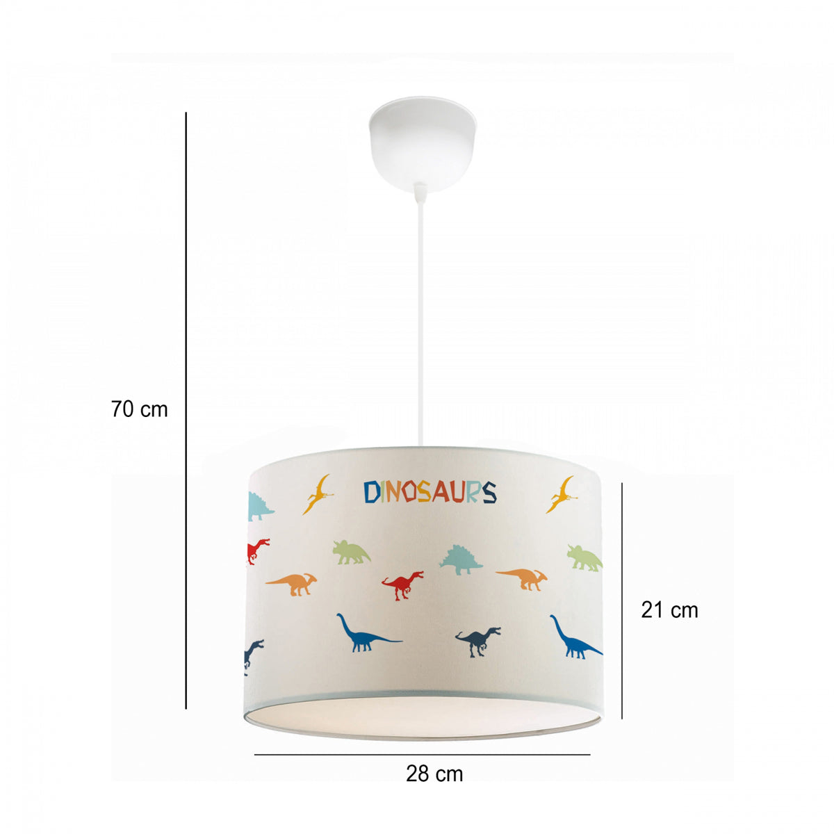 DINO 204-0014 Παιδικό Κρεμαστό Φωτιστικό Φιγούρα Μονόφωτο 1 x E27 IP20 Λευκό Ύφασμα - Μ30 x Π30 x Υ70cm