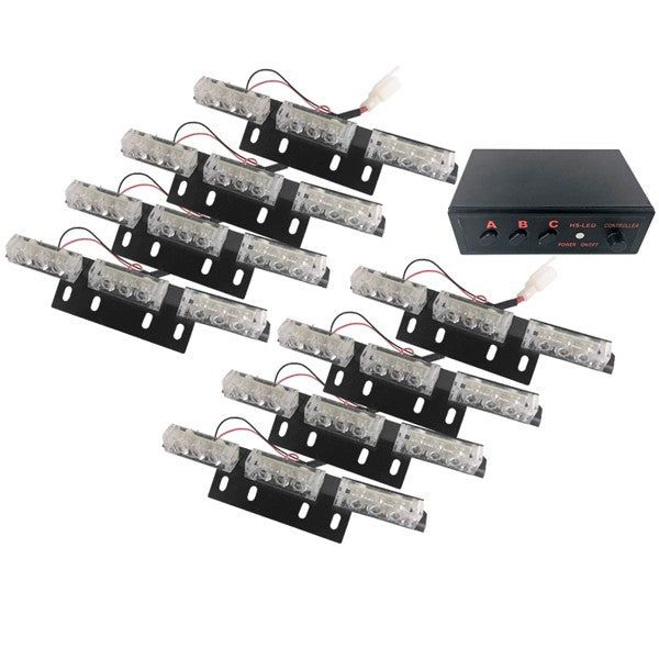 Εξωτερικά Φώτα Οδικής Βοήθειας STROBO LED 8x3 72W 10-30V IP65 Αδιάβροχα Πορτοκαλί 88982