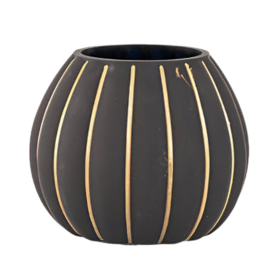 ΓΥΑΛΙΝΟ ΒΑΖΟ ΜΕ ΧΡΥΣΕΣ ΓΡΑΜΜΕΣ 15x15x10