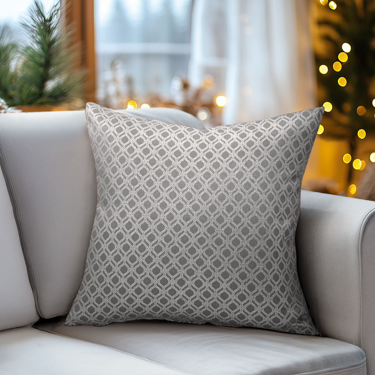 Μαξιλαροθήκη Ζακάρ Οριεντάλ Γκρι-Ασημί 45x45εκ